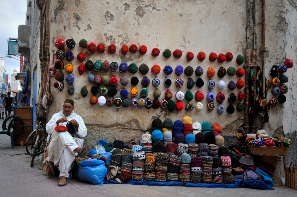 Hat-seller, Morocco - Image by Kristian Bertel