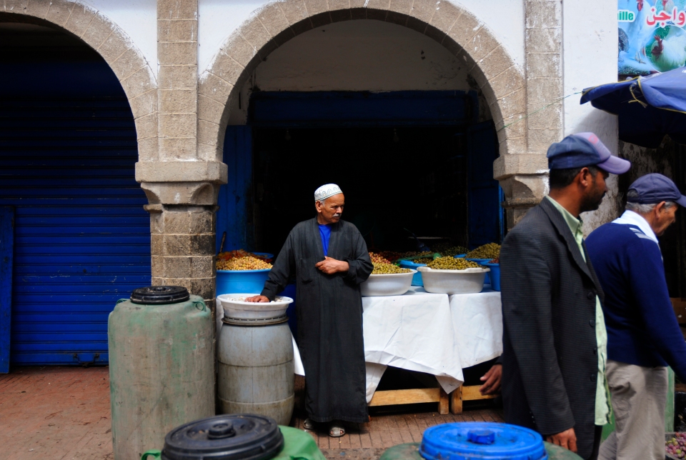 Olive-seller, Morocco - Image by Kristian Bertel